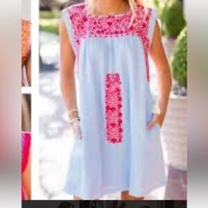 J.Marie Oaxaca Floral Embroidered Dress Sz medium